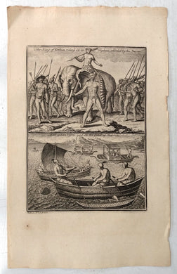 The King of Cochin riding on an Elephant attended by his Nayro's; Small Indian Vessels used on the Coast of Malabar