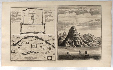 Pe-kin, Capital of China; Part of the Great Wall & Forts towards Yung ping East of Pekin; Temple of Konjanfiam held in great Veneration by the Chinese