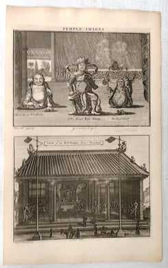 Temple Images: Mi ni fo or Pleasure, The Good Kin Gang, & Immortality; Inside of an Idol Temple, from Nieuhof