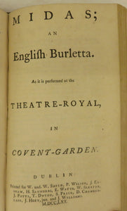 Tom Jones, A Comic Opera; The Recruiting Officer; The Imposters; The Romance of an Hour; Midas, an English Burletta