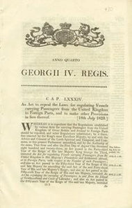 An Act to repeal the Laws for regulating Vessels carrying Passengers from the United Kingdom to Foreign Parts, and to make other Provisions in lieu thereof