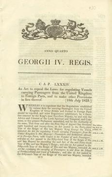 An Act to repeal the Laws for regulating Vessels carrying Passengers from the United Kingdom to Foreign Parts, and to make other Provisions in lieu thereof