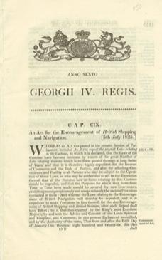 An Act for the Encouragement of British Shipping and Navigation