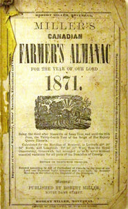 Miller's Canadian Farmer's Almanac For the Year of Our Lord 1871