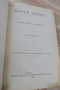 Bible Index. Published monthly