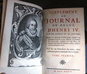 Supplement au Journal du Regne D'Henri IV, Roi de France et de Navarre